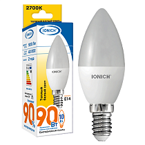 Лампа светодиодная IONICH декоративного освещения "свеча" ILED-SMD2835-C37-10Вт-900Лм-230В-2700К-E14