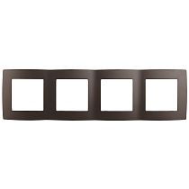 Рамка для выключателей и розеток четверная ЭРА 12 12-5004-13 пластик бронза
