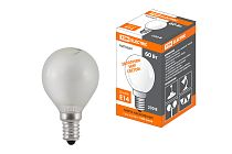 Лампа накаливания "Шар матовый" 60 Вт-230 В-Е14  TDM