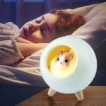 Детский ночник-светильник светодиодный ЭРА NLED-468-1W-GR хомяк зеленый