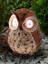 Садовая фигура ЭРА ERAFYS01-10 Сова, на солнечной батарее, полистоун, 19 см