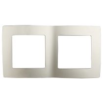 Рамка ЭРА 12 12-5002-04 для выключателей и розеток двойная пластик шампань
