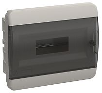 TEKFOR Корпус пластиковый ЩРВ-П-12 IP41 черная прозрачная дверь  IEK