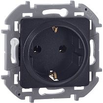 INSPIRIA Розетка 1-местная с заземлением без защитных шторок 16А антрацит