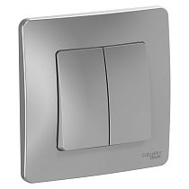 Blanca скрытая установка Алюминий Выключатель 2 клавишный , 10А Systeme Electric (Schneider Electric)