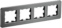 Рамка BRITE четырехместная РУ-4-1-Бр металл титан RE  IEK
