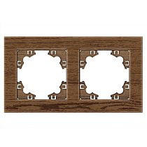 Рамка двухместная горизонтальная UNIVERSAL серия "Афина" венге (еврослот)