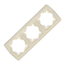 "Маргарита" Рамка 3-х местная горизонтальная сл.кость (ivory)