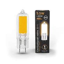 Лампа светодиодная Gauss G4 AC220-240V 5,5Вт 480lm3000K Glass