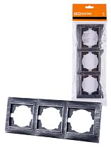 Рамка 3-х постовая горизонтальная старинное серебро "Лама"  TDM