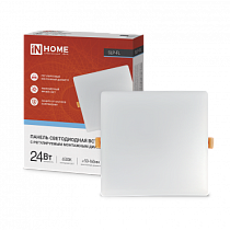 Панель светодиодная встраиваемая безрамочная SLP-FL 24Вт 230В 6500К 2160Лм 170мм с рег. монтаж. 50-160мм белая IP20 IN HOME