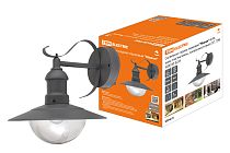 Светильник садово-парковый "Милан" 60 Вт, вниз, пластик/алюм., прозрачное/серый, Е27,  TDM