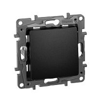 ETIKA Выключатель 1-клавишный 10А безвинтовое крепление антрацит