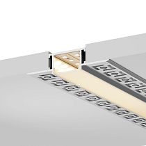 Профиль алюминиевый для светодиодной ленты 6114 под гипсокартон трапециевидный 2м с комплектом аксессуаров (опал) IEK