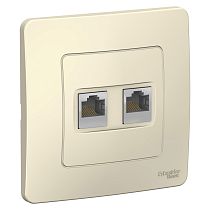 Blanca скрытая установка Молочный Розетка двойная компьютерная RJ45 Systeme Electric (Schneider Electric)