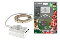 Подсветка умная SMD2835-30LED/m-IP20-5В-2,4Вт-3000К(1 м),датчик движ.и освещ.,акк.Li-Ion 1100мАч  TDM