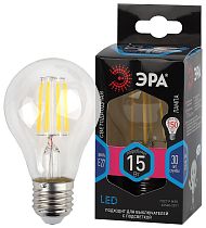 Лампа светодиодная ЭРА F-LED A60-15W-840-E27 филамент груша нейтральный белый свет