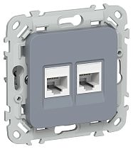 FLITE Розетка 2-местная компьютерная RJ45 категория 5Е UTP РК5е-2-0-ФлМ маренго IEK