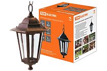 Светильник 6100-15 садово-парковый шестигранник, 100Вт, подвес, бронза  TDM