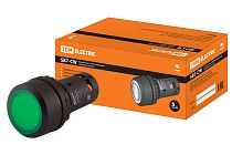 Кнопка SB7-CW3365-220V(LED) d22мм 1з+1р зеленая  TDM