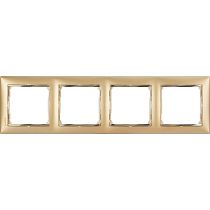 VALENA Рамка 4-местная золото матовое
