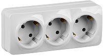 Розетка трехместная для открытой установки РС23-3-ХБ с заземлением 16А GLORY белый  IEK Розетка трехместная для открытой установки РС23-3-ХБ с заземлением 16А GLORY белый  IEK