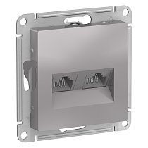 AtlasDesign Алюминий Розетка компьютерная 2-ая RJ45+RJ45, кат.5E Systeme Electric (Schneider Electric)