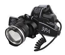 Фонарь налобный ЭРА GA-806 светодиодный аккуммуляторный 5 Вт ударопрочный с регулируемым фокусом алюминий USB