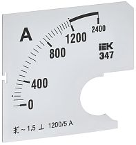 Шкала сменная для амперметра Э47 1200/5А класс точности 1,5 72х72мм  IEK
