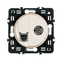 Панель лицевая для розетки телевизионной RJ+TV слоновая кость Celiane Legrand