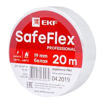 Изолента ПВХ белая 19мм 20м серии SafeFlex EKF Изолента ПВХ белая 19мм 20м серии SafeFlex EKF
