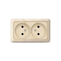 Розетка двухместная серия "Олимп" б/з, о/у, 16А, 220В, сосна (еврослот) UNIVERSAL