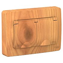 Blanca скрытая установка Ясень Розетка двойная с заземлением IP44 со шторками, 16А Systeme Electric (Schneider Electric)