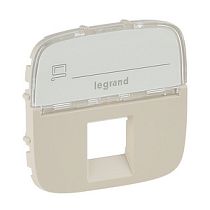 Панель лицевая для одиночных розеток телефонных информационных с держателем маркировки слоновая кость Valena ALLURE Legrand