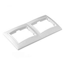 Рамка двухместная горизонтальная Севиль белая UNIVERSAL