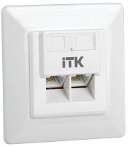ITK Внутренняя инф. розетка RJ45 кат. 6 UTP 2 порта IEK