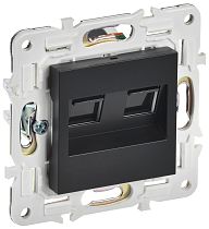 SKANDY Розетка компьютерная двойная RJ45 кат.5E SK-K03Bl черный IEK SKANDY Розетка компьютерная двойная RJ45 кат.5E SK-K03Bl черный IEK