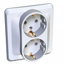 ЭТЮД скрытая установка Белый Розетка двойная с заземлением Systeme Electric (Schneider Electric)