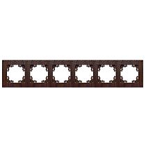 "Афина" Рамка фактурная 6-ти местная универсальная венге