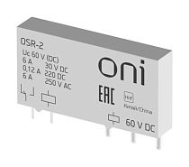 Реле ультратонкое OSR-2 1 перекидной контакт 60В DC ONI Реле ультратонкое OSR-2 1 перекидной контакт 60В DC ONI
