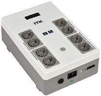 ITK ELECTRA ST8 ИБП Линейно-интерактивный 1000ВА/600Вт LCD АКБ 1х9AH 8хSchuko USB 4хUSB зарядки