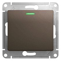 Glossa Шоколад Выключатель 1 клавишный с подсветкой сх.1а, 10AX Systeme Electric (Schneider Electric) Glossa Шоколад Выключатель 1 клавишный с подсветкой сх.1а, 10AX Systeme Electric (Schneider Electric)