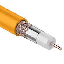 Кабель коаксиальный RG-6U+Cu нг(А)-HF, Cu/Al/Cu, 64%, 75 Ом, 100 м, INDOOR, оранжевый, REXANT