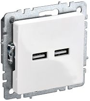 Розетка BRITE USB A+A 5В 3,1А РЮ10-1-БрБ белый IEK Розетка BRITE USB A+A 5В 3,1А РЮ10-1-БрБ белый IEK