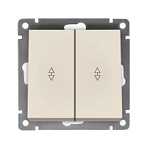 Выключатель двухклавишный проходной UNIVERSAL серия "Афина" слоновая кость (ivory)
