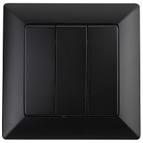 Выключатель ЭРА Intro Solo 4-106-05  IP20 10А 250В антрацит трехклавишный
