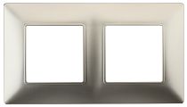 Рамка для выключателей и розеток двойная ЭРА Elegance 14-5002-04 пластик шампань