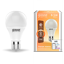 Лампа светодиодная Gauss Smart Home DIM E27 A60 8,5Вт 2700К Лампа светодиодная Gauss Smart Home DIM E27 A60 8,5Вт 2700К