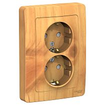 Blanca скрытая установка Ясень Розетка двойная с заземлением со шторками, 16А Systeme Electric (Schneider Electric)