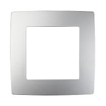 Рамка ЭРА 12 12-5001-03 для выключателей и розеток одинарная пластик алюминий